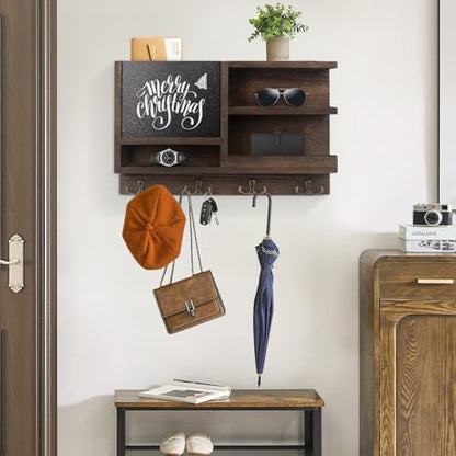 WEWEOW Key Holder for Wall, Mail Organizer Wall Mount with Key Hooks