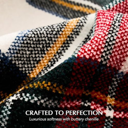 EverGrace Chenille Christmas Throw Blanket, 50"x60", White Stewart