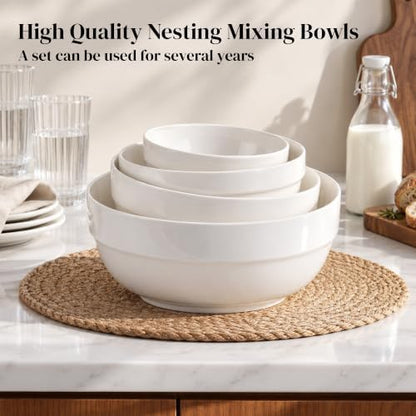DOWAN Serving Bowls, Nesting Mixing Bowl Set (64/42/28/12 OZ)