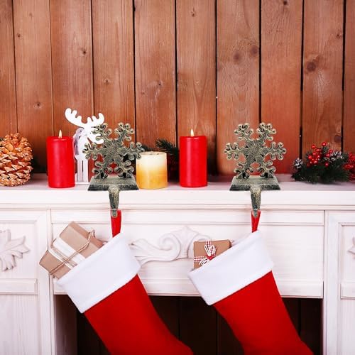 2 Pieces Snowflake Christmas Stocking Holder Christmas Hooks Skid