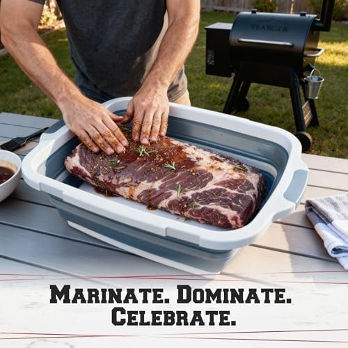 KITCHEN PERFECTION Collapsible XL Smoker & BBQ Prep Tub with Locking