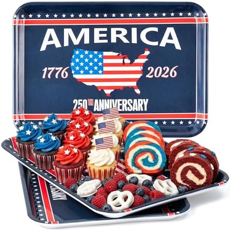 3Pcs 250th Anniversary Patriotic Serving Trays for Dinner Party