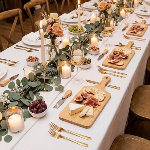 Zubebe 10Pcs Bamboo Cutting Board Bulk with Handle 11x5" Charcuterie