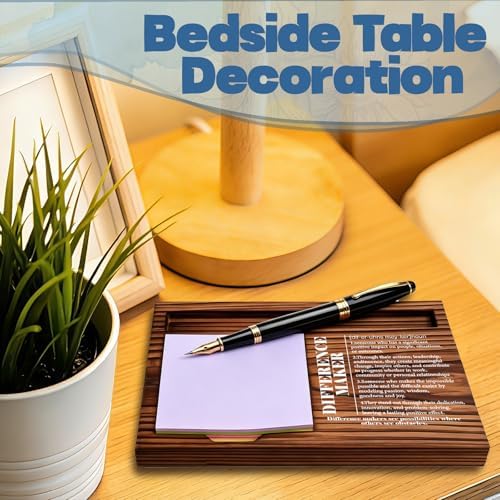 FOUGSTA Difference Maker Wooden Note Pen Holder, Appreciation Gift for
