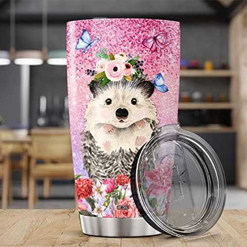 CUBICER Hedgehog Stainless Steel Tumblers Coffee Tumbler Gifts For