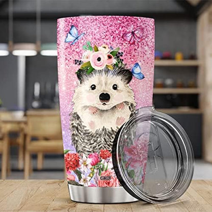 CUBICER Hedgehog Stainless Steel Tumblers Coffee Tumbler Gifts For