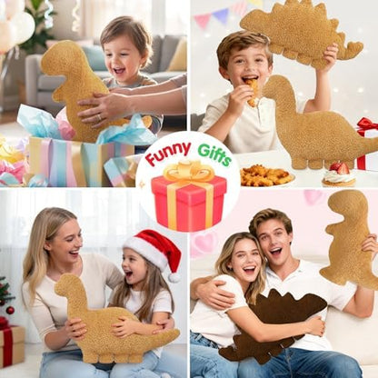 Dino Nugget Pillow Plush, Dinosaur Chicken Plush Nuggets Pillow Funny