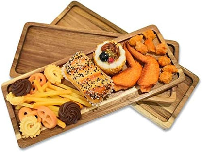 Rectangular Acacia Wood Trays 14 x 5.5 inch Perfect for Charcuterie