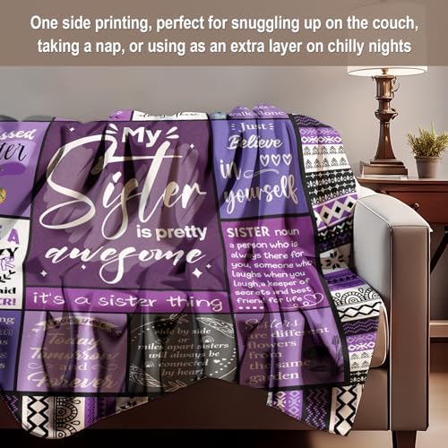 Sister Gifts Blanket, Happy Birthday Gifts for Sister, Unique Gift for
