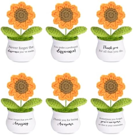 Thank You Gifts Positive Sunflower Crochet Appreciation Gifts for