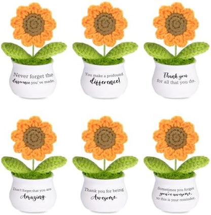 Thank You Gifts Positive Sunflower Crochet Appreciation Gifts for
