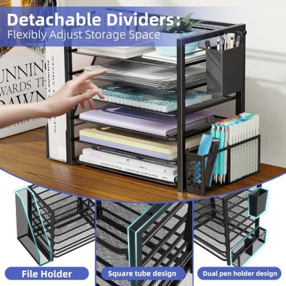 Simple Trending Desk File Organizer, 6-Tier Paper Organizer for Desk