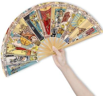 Weysat Tarot Clack Fan Large Halloween Fortune Teller Folding Fan