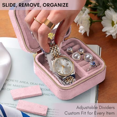 Luxury Travel Jewelry Case - Plush Velvet Jewelry Box - Travel Jewelry