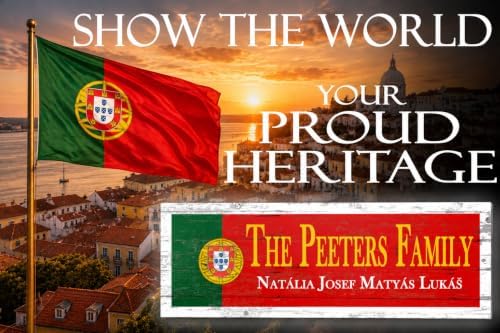 Wooden Portuguese Flag Sign - Custom Names - Personalized Portugal