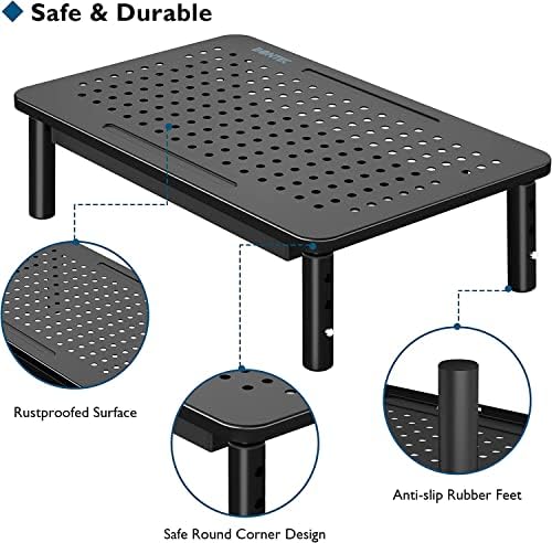 BONTEC 2 Pack Adjustable Monitor Stand Riser with Drawer, Supports