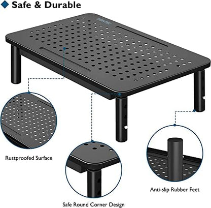 BONTEC 4 Pack Adjustable Monitor Stand Riser with Drawer, Supports