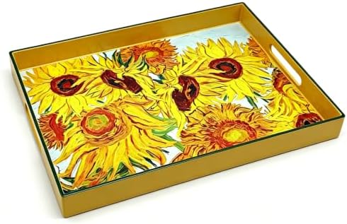 Classic Impressionist Sunflower Decorative Serving Tray, 15.7" x 11.8"