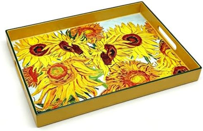 Classic Impressionist Sunflower Decorative Serving Tray, 15.7" x 11.8"