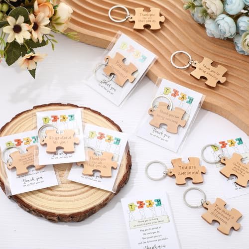 Team Employee Gifts Appreciation Thank You Wooden Puzzle Piece
