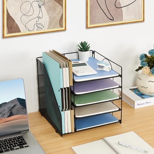 LEKETREE Desk Organizers and Accessories, 5-Tier Paper Letter Tray