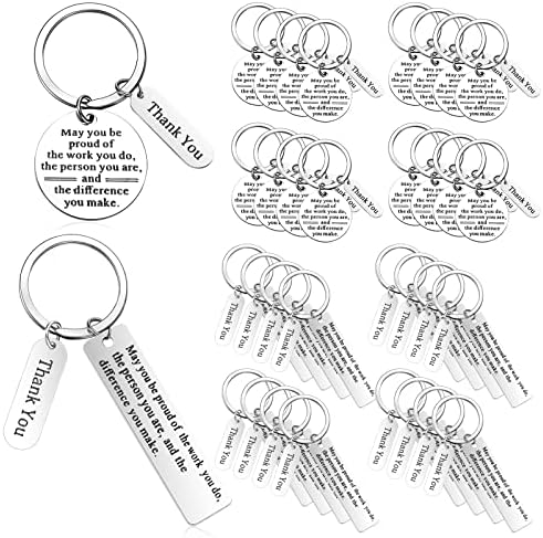 32 Pcs Thank You Gifts Keychain Bulk Employee Appreciation Keychain