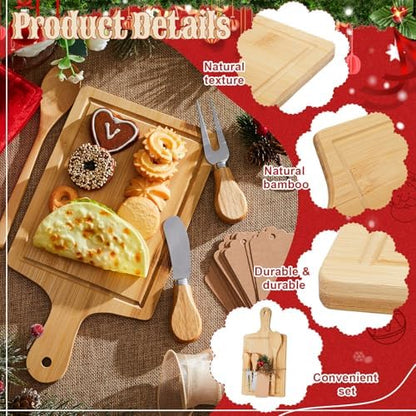Acellegic 6 Sets Christmas Cheese Cutting Board Gift Set