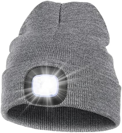 MELASA Unisex Beanie with The Light Hands Free Winter Beanie Gifts for