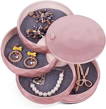 CONBOLA Travel Jewelry Case Box, Small Jewelry Organizer Earring