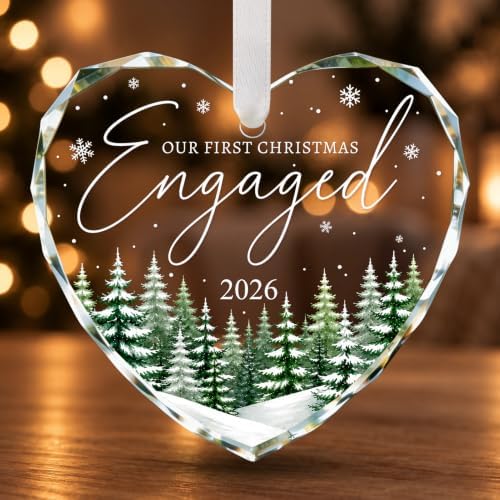 Engagement Ornament 2026 Our First Christmas Engaged Gifts for Couples