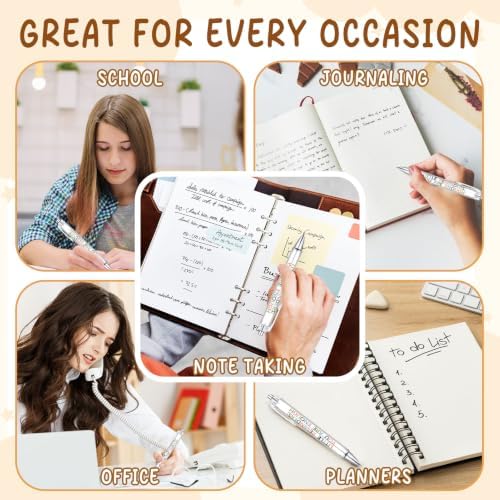 6-Piece Motivational Pen Set, Inspirational Ballpoint Pens for Staff