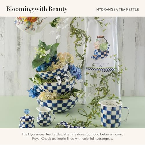 MACKENZIE-CHILDS Cotton Dish Towel, Hydrangea Tea Kettle