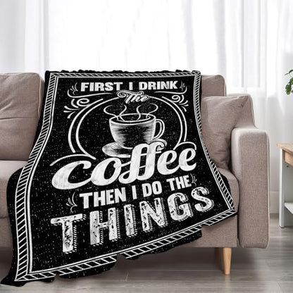Coffee Blanket, Coffee Cafe Throw Blanket Gifts 50"X40"
