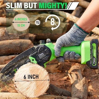 Tietoc Chainsaw 6 Inch Mini Electric Chainsaw Cordless Battery