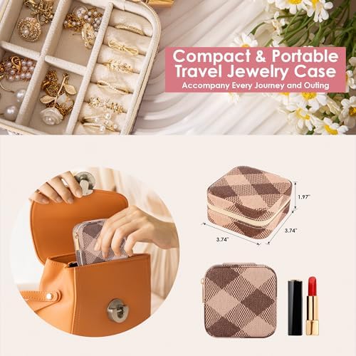 Geometric Diamond Jewelry Box, Argyle Classic Retro Jewelry Travel