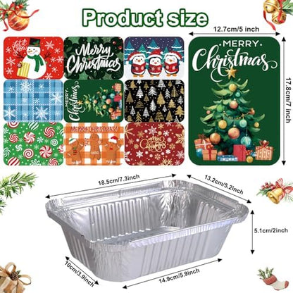 DIYDEC 36PCS Christmas Foil storage Containers Aluminum Food Tin with