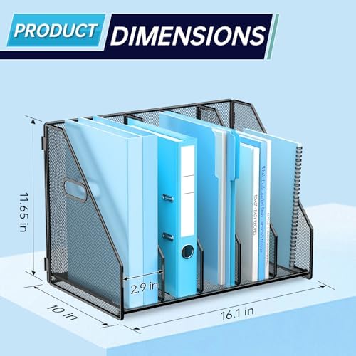 MINDEPOT Desk File Organizer Folder Holder with 5 Vertical for Office