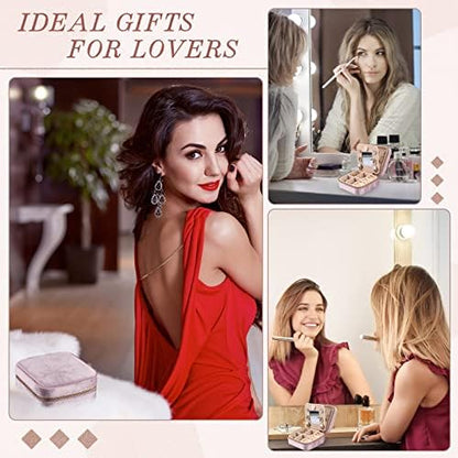 Yinkin 6 Pcs Travel Jewelry Case Portable Bridesmaid Gift Box Velvet