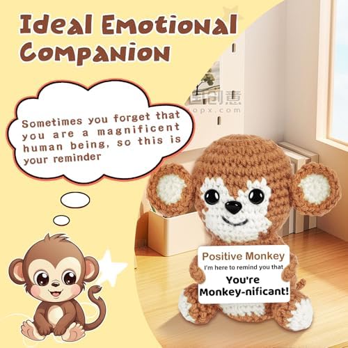 Hoedia Cute Funny Gift for Her/Him/Friend/Coworker, Positive Crochet