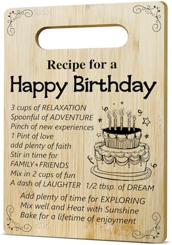 Birthday Gifts for Women - Recipe For a Happy Birthday Bamboo Cutting