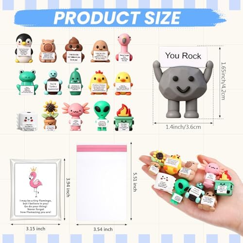Gejoy 16 Sets Positive Mini Figurine Gifts Employee Appreciation Gifts
