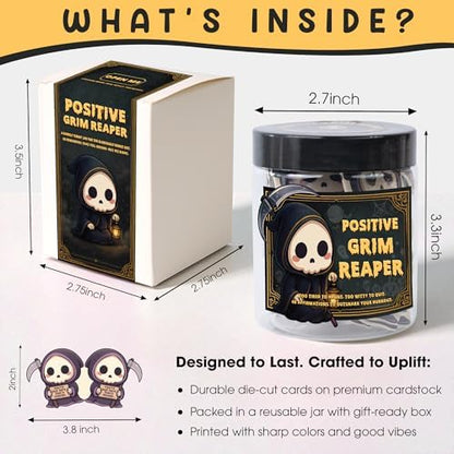Positive Grim Reaper Jar - Emotional Support Grim Reaper- 60 Dark
