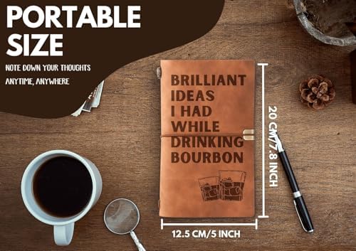 InnoBeta Bourbon gifts Leather Journal Notebook with Pen, for Whiskey