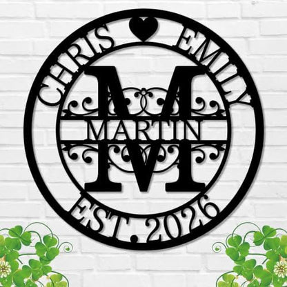 Custom Metal Signs | Personalized Monogram Name Sign | Wedding Gifts