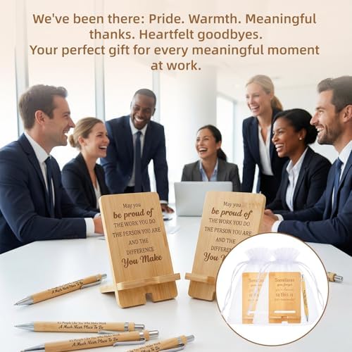 60 Pcs Employee Appreciation Gifts Bulk, 20 Wooden Phone Stands, 20