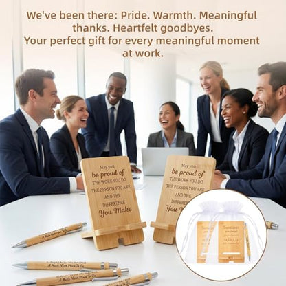 60 Pcs Employee Appreciation Gifts Bulk, 20 Wooden Phone Stands, 20