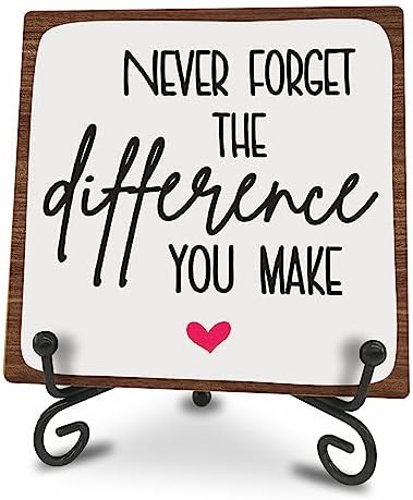 Wooden Motivational Office Desk Decor 4in - Never Forget The