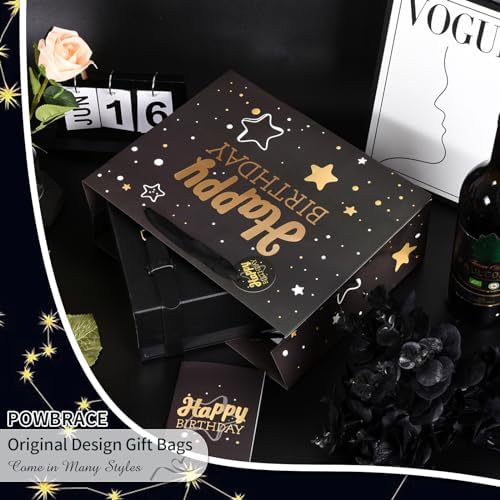 Powbrace 13" Birthday Gift Bag with Tissue Paper & Card