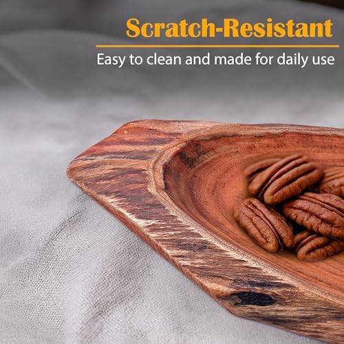 GoCraft Acacia Wood Live Edge Serving Platter with Handle
