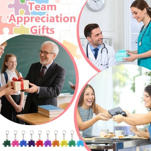 40 Sets Team Appreciation Gifts for Employees, Puzzle Piece Keychain